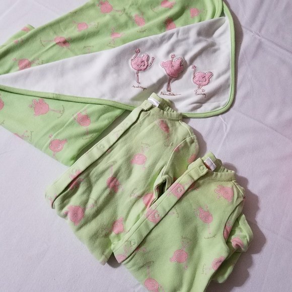 Gymboree Tip Toe line Vintage Layette blanket VGUC, 0-3 & 3-6 One piece play GUC - Picture 1 of 6